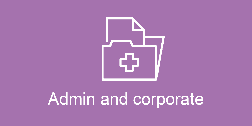 Text says: Admin and corporate