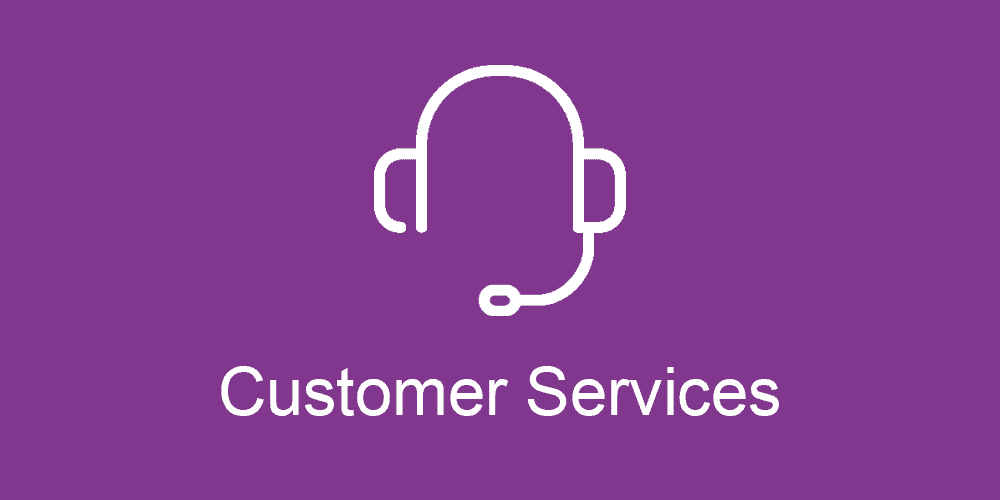 Text says: Customer Services