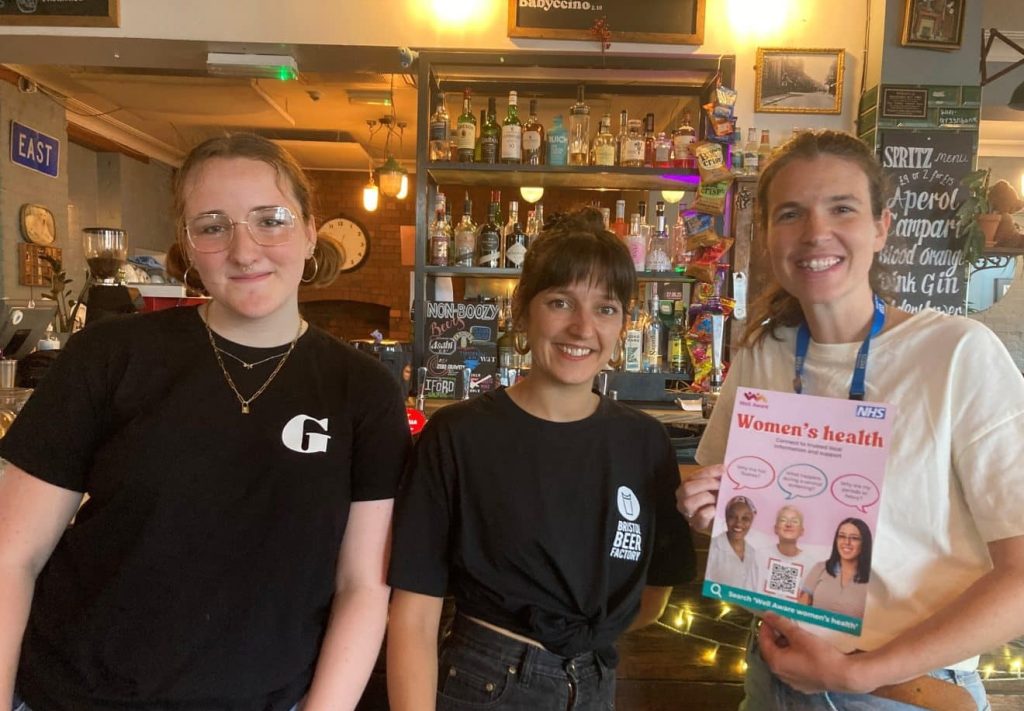 Dr Katherine Kearley-Shiers with Eve and Jasmine from Zazus Pubs.