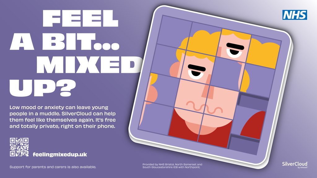 Poster introducing SilverCloud digital mental health support for children and young people.
